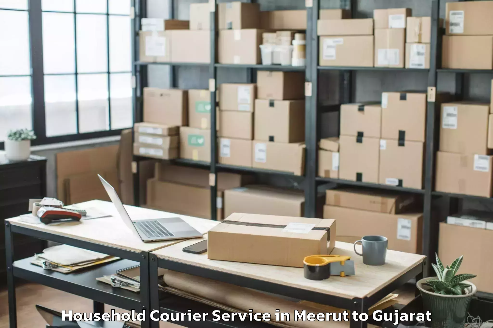 Book Meerut to Lavad Household Courier Online